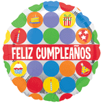 Anagram Mylar & Foil 18" Feliz Cumpleanos Polka Icons Foil Balloons