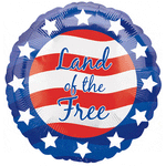 Anagram Mylar & Foil 18" Patriotic Land of the Free Foil Balloons