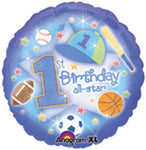 Anagram Mylar & Foil 1st Birthday All-star Sports 18″ Balloon