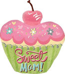 Anagram Mylar & Foil 24" Mother's Day Sweet Mom Cupcake Balloon
