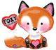 28" Foxy Valentine Foil Balloons