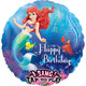 28" Little Mermaid Happy Birthday Sing-A-Tune Foil Balloons