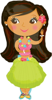 Anagram Mylar & Foil 35" Hula Girl Luau Balloon