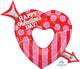 35″ Open Heart With Arrow Foil Balloons