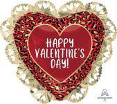 Anagram Mylar & Foil Animal Print Happy Valentine's Day 23″ Balloon