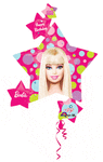 Anagram Mylar & Foil Barbie Happy Birthday Star Cluster 36″ Balloon