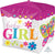 Anagram Mylar & Foil Beautiful Baby Girl Block 15" Cube-Shaped Balloon