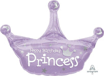 Anagram Mylar & Foil Birthday Princess Crown 34" Mylar Foil Balloon
