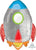 Anagram Mylar & Foil Blast off Birthday Rocket Ship 29″ Foil Balloon