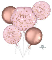 Anagram Mylar & Foil Blush Birthday Balloon Bouquet