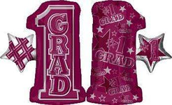 Burgundy #1 Grade 28″ Number Balloon