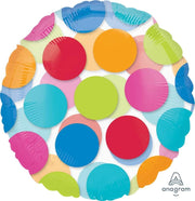 Anagram Mylar & Foil Cabana Dots See-Thru 18″ Foil Balloon