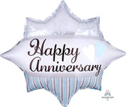 Anagram Mylar & Foil Elegant Happy Anniversary Burst 20" Mylar Foil Balloon