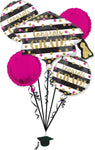 Anagram Mylar & Foil Gold Confetti Grad Balloon Bouquet