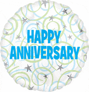 Anagram Mylar & Foil Happy Anniversary Swirls 18″ Balloon