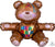 Anagram Mylar & Foil Happy Birthday Air-filled Teddy Bear 19″ Balloon