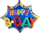 Happy Birthday Burst 3D Bday 35" Balloon