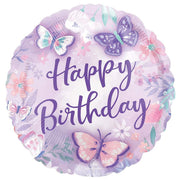 Anagram Mylar & Foil Happy Birthday Butterfly Flutters 18″ Balloon