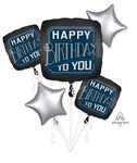 Anagram Mylar & Foil Happy Birthday Man Balloon Bouquet