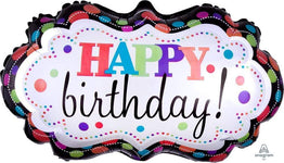 Anagram Mylar & Foil Happy Birthday Marquee 27" Mylar Foil Balloon