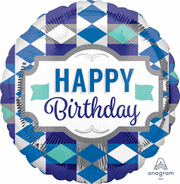 Anagram Mylar & Foil Happy Birthday Tie Pattern 18″ Balloon