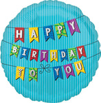 Anagram Mylar & Foil Happy Birthday To You Pennants 18″ Balloon