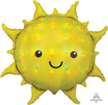 Anagram Mylar & Foil Holographic Iridescent Smiling Sun 27" Foil Balloon