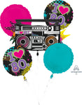 Anagram Mylar & Foil I Love The 80's Totally Eighties Balloon Bouquet