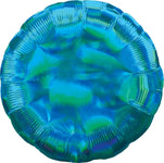 Anagram Mylar & Foil Iridescent Cyan Round 18″ Balloon