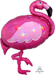 Anagram Mylar & Foil Iridescent Pink Flamingo 33" Mylar Foil Balloon