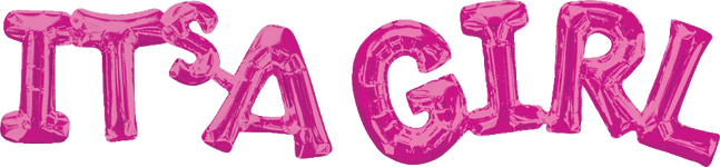 IT'S A GIRL 10" Balloon Phrase Set in Pink