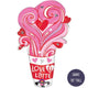 Love U Latte Giant 35" Coffee Balloon