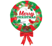 Anagram Mylar & Foil Merry Christmas Wreath 28″ Balloon