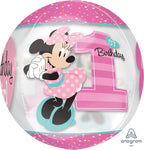 Anagram Mylar & Foil Minnie Mouse Disney 1st Birthday Orbz 16″ Balloon