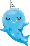 Anagram Mylar & Foil Narwhal Baby 30″ Balloon