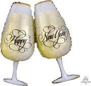Anagram Mylar & Foil New Years Toasting Glasses 30" Mylar Foil Balloon