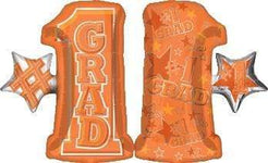 Anagram Mylar & Foil Orange 28" #1 Grad Shape Foil Balloons