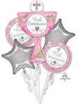 Anagram Mylar & Foil Pink First Communion Balloon Bouquet