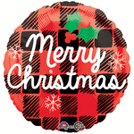 Anagram Mylar & Foil Plaid Christmas 18″ Balloon