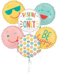 Anagram Mylar & Foil Positive Vibes Be Happy Balloon Bouquet Kit