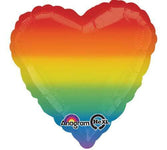 Anagram Mylar & Foil Rainbow Pride Heart 18″ Foil Balloon