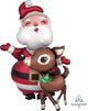 Santa & Reindeer 48" AirWalker Balloon