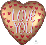 Anagram Mylar & Foil Satin Gold Love You 28″ Balloon