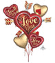 Satin Love You Arrows Balloon Bouquet