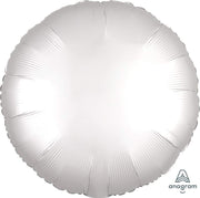 Anagram Mylar & Foil Satin Luxe™ White Satin Circle 18″ Balloon