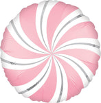 Anagram Mylar & Foil Satin Pink Candy Swirl 18″ Balloon