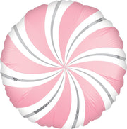 Anagram Mylar & Foil Satin Pink Candy Swirl 18″ Balloon
