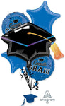 School Colors Pride - Blue Congrats Grad! Balloon Bouquet