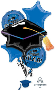 School Colors Pride - Blue Congrats Grad! Balloon Bouquet