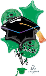 Anagram Mylar & Foil School Colors Pride - Green Balloon Bouquet